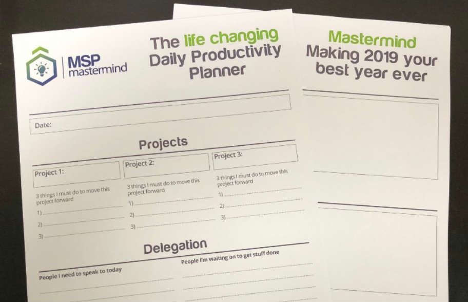 MSP Mastermind - The life changing Daily Productivity Planner